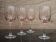Set of 4 antique pink stemmed glasses Luminarc