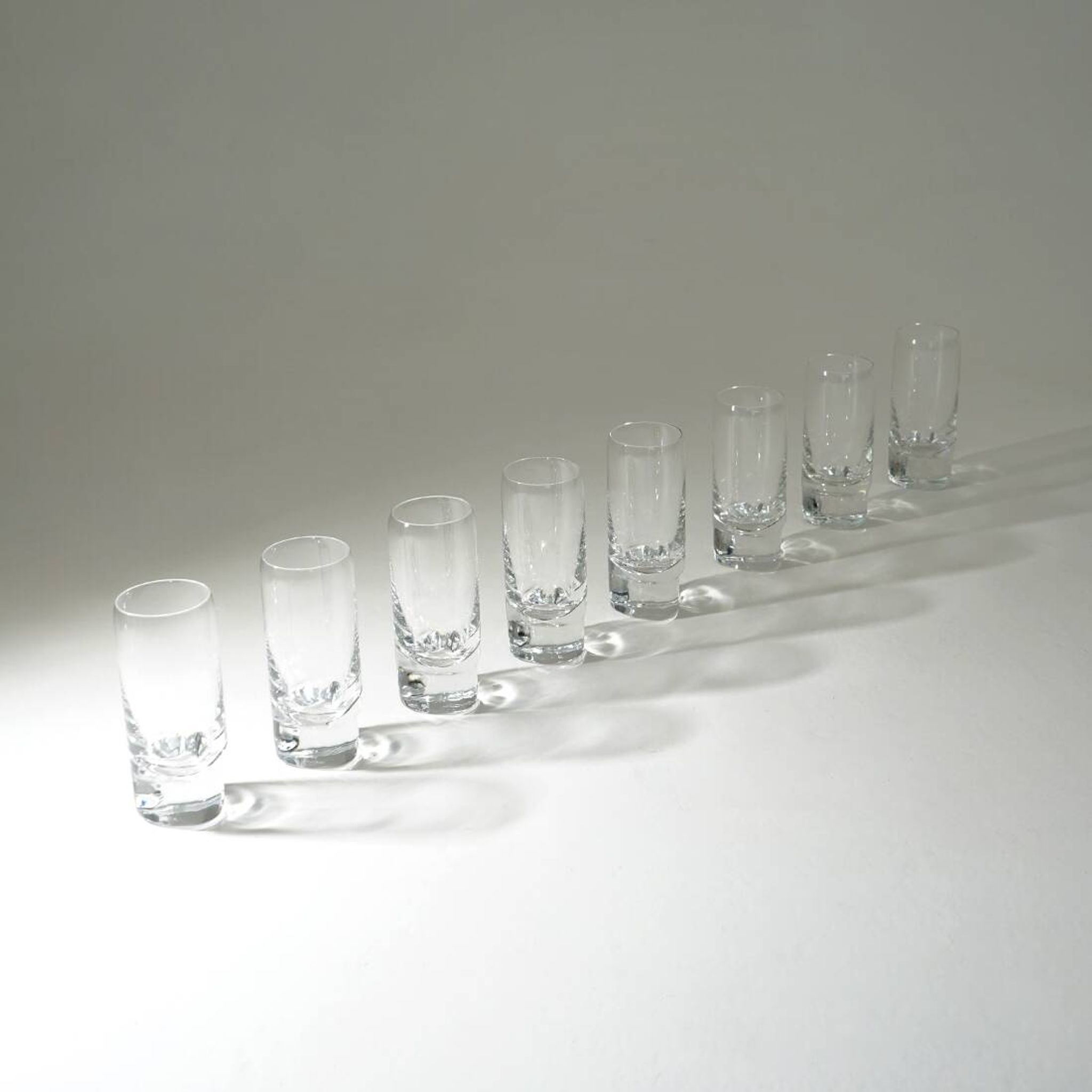 8 “Pitagora Highball” glasses by Marco Zanuso for Arnolfo di Cambio, 1970s