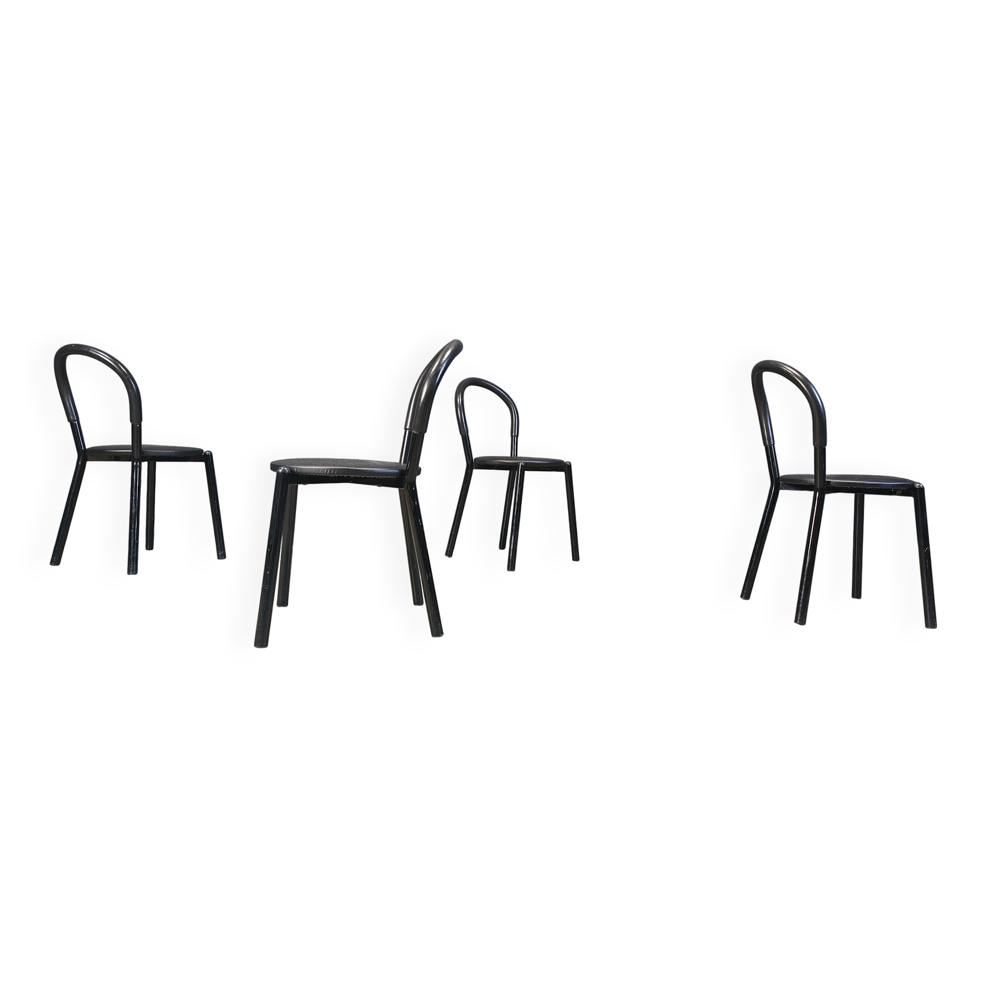 Postmodern Italian dining chairs set of 4 - 1980s