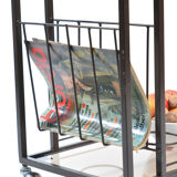 Serving Trolley In Metal And Smoked Glass, Czechoslovakia 1970s