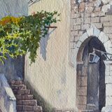 Painting made in watercolor on paper signed e.