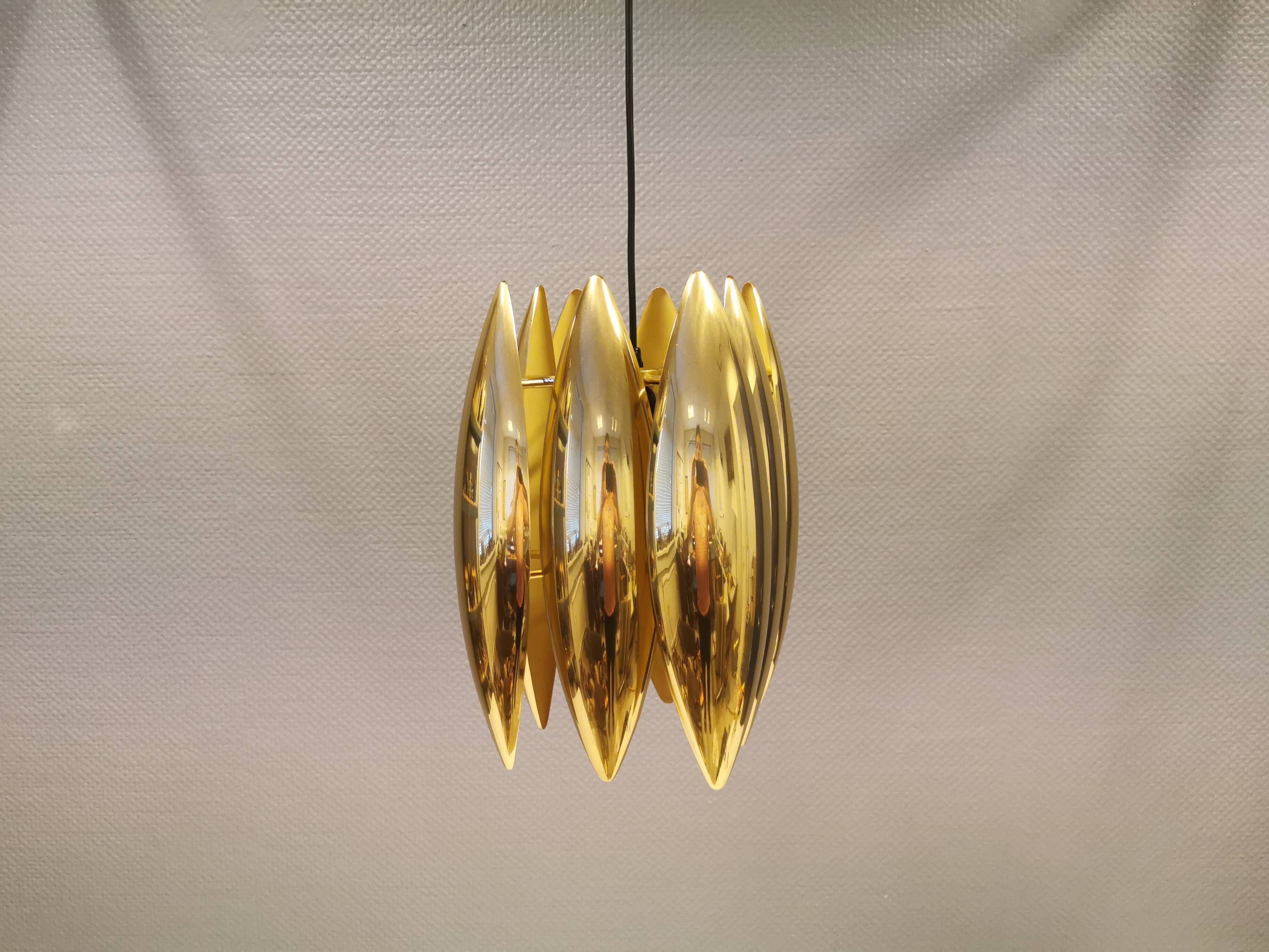 Kastor lamp in brass, designed by Jo Hammerborg in 1969 and produced by Fog og Mørup.