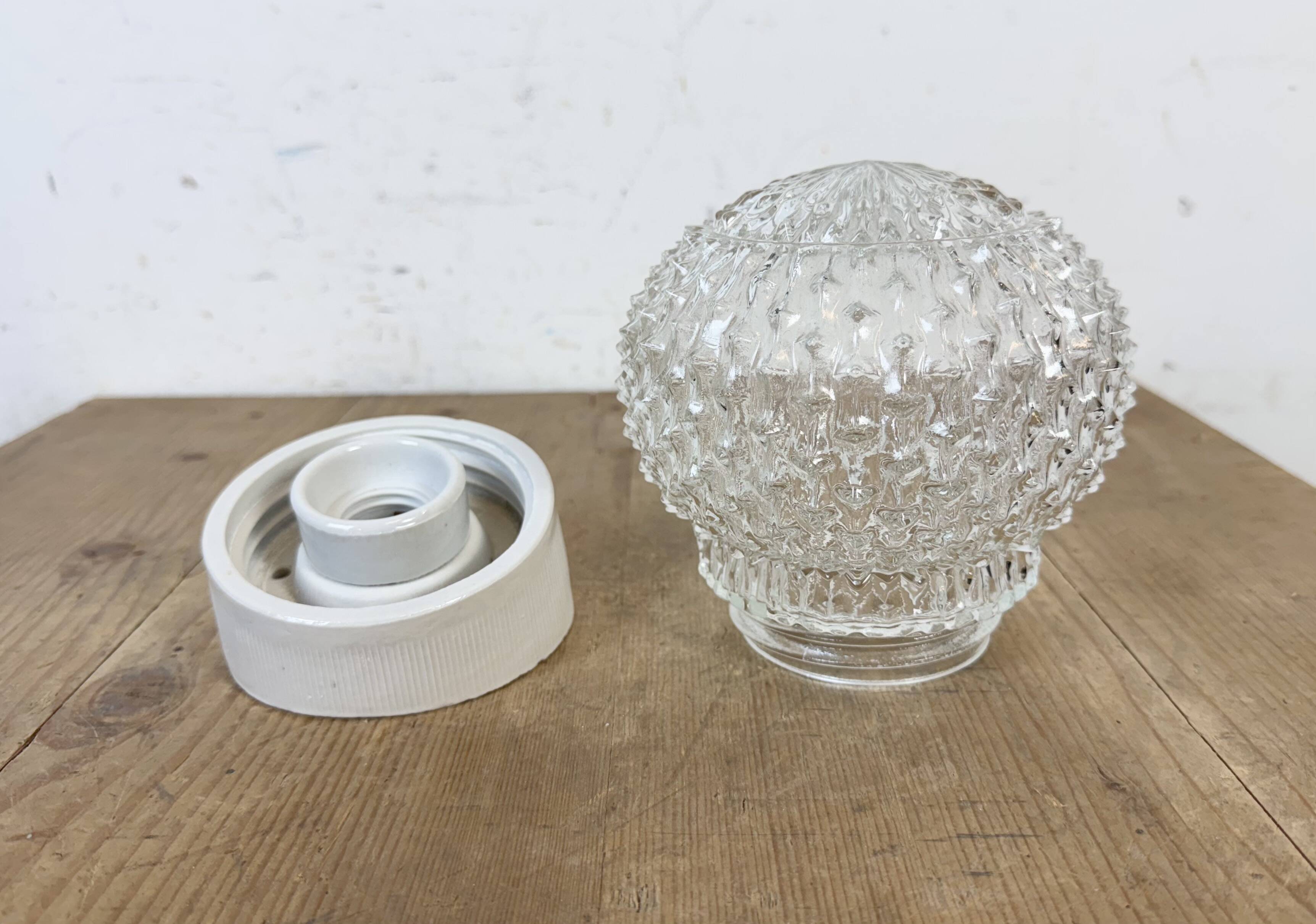 Vintage White Porcelain Wall Light, 1970s