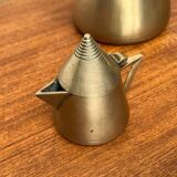 Metal Art Deco teapot, sugar bowl, milk jug, 1960s, set of 3