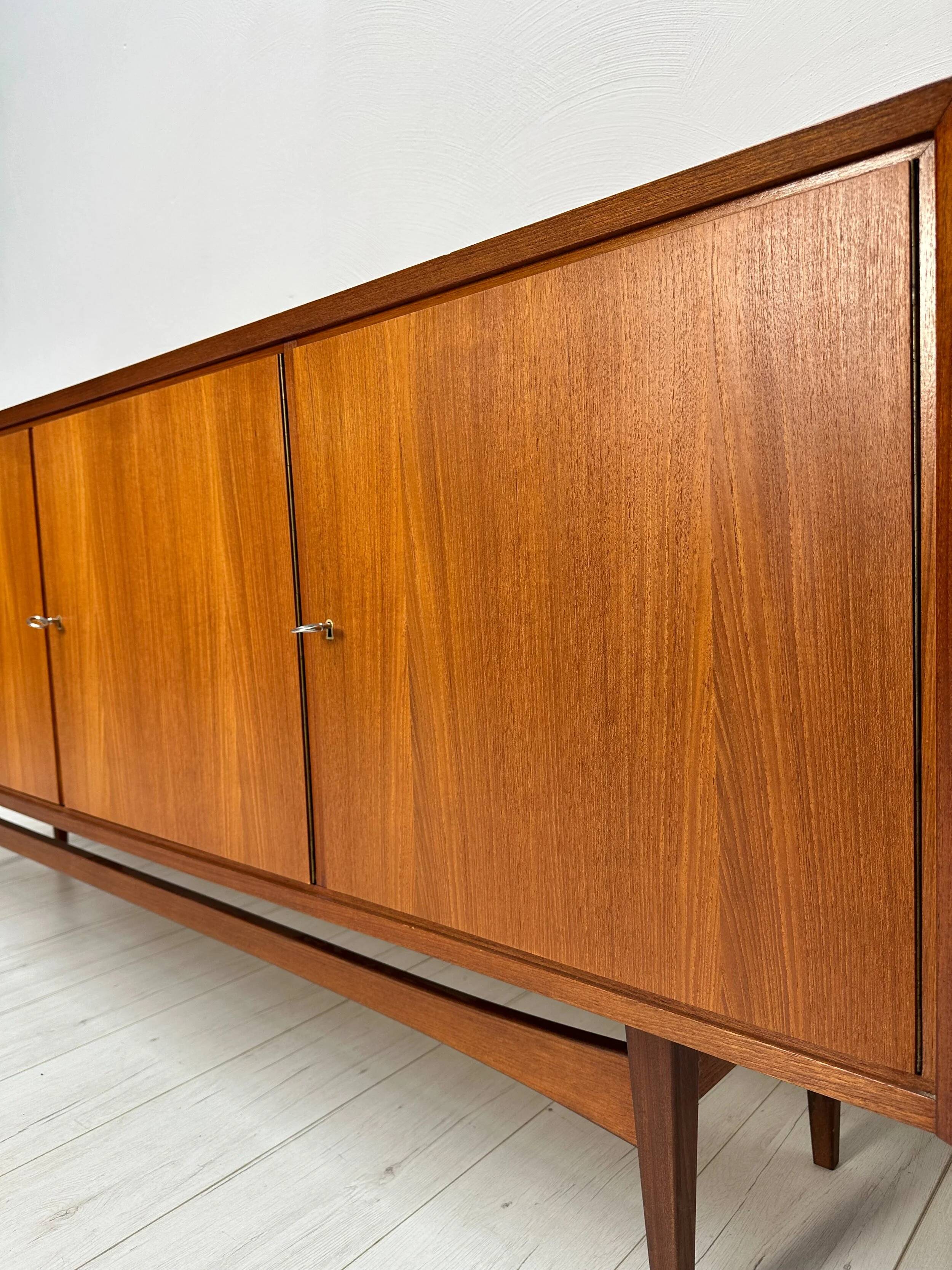 1960s Vintage Large Minimalistic Mid-Century Teak Sideboard