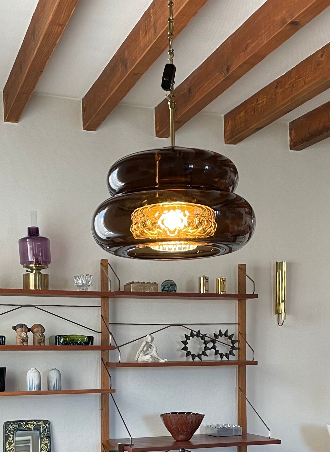 Vintage scandinavian pendant lamp "bubblan" design carl fagerlund ,orrefors, sweden