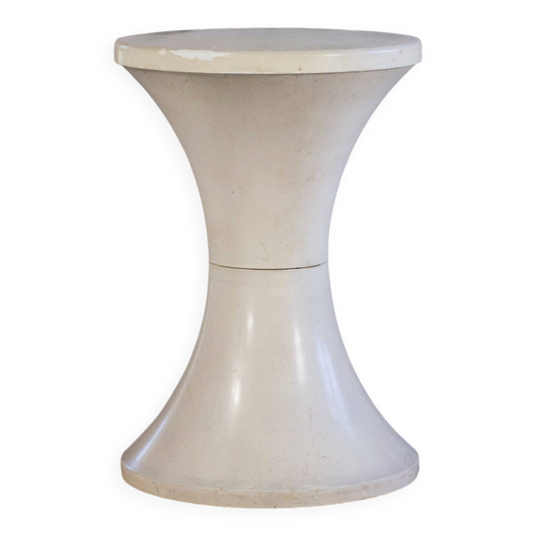 Tabouret Tam Tam blanc par Henri Massonnet pour Stamp, 1970