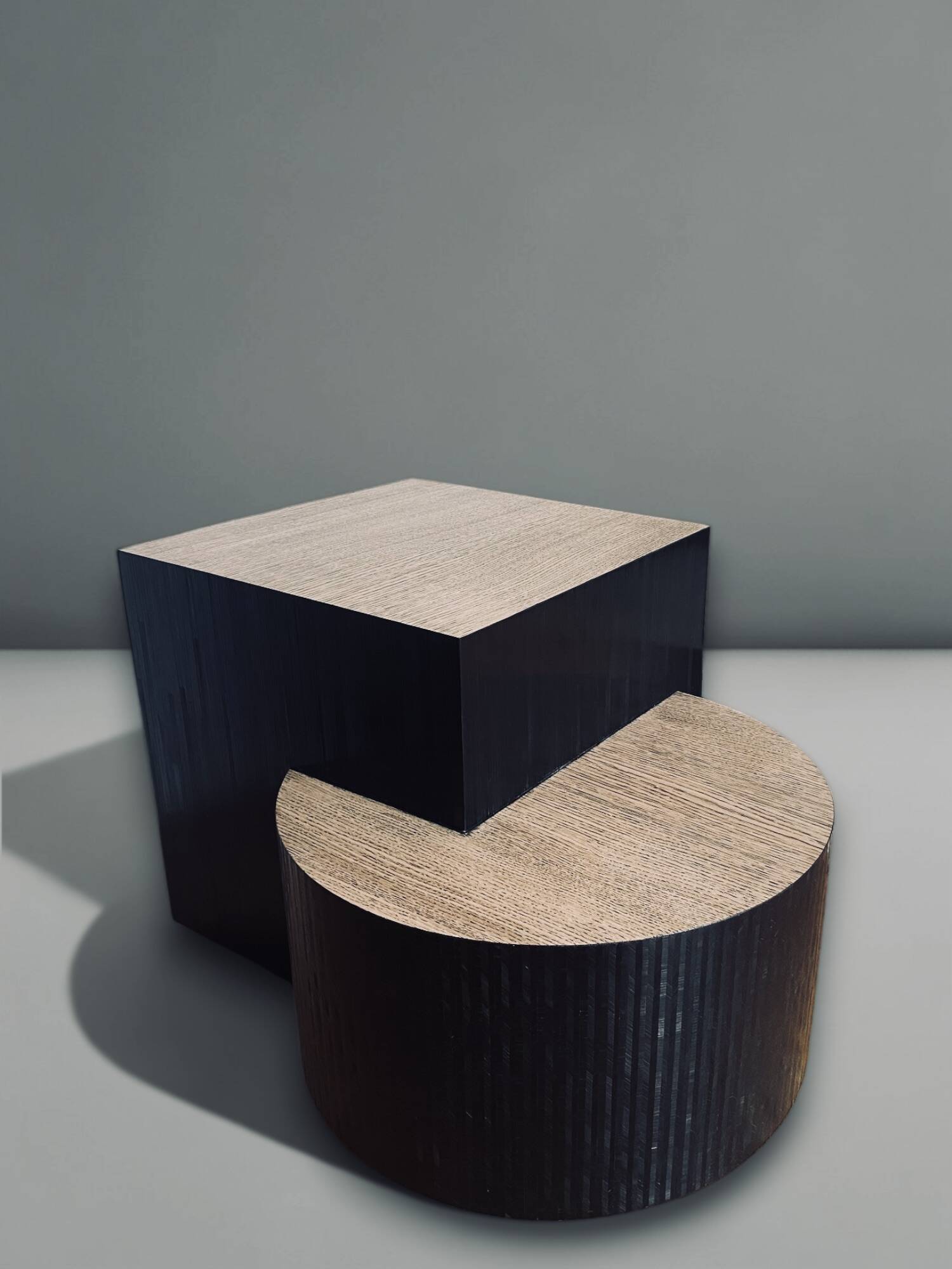 straw marquetry coffee table oak
