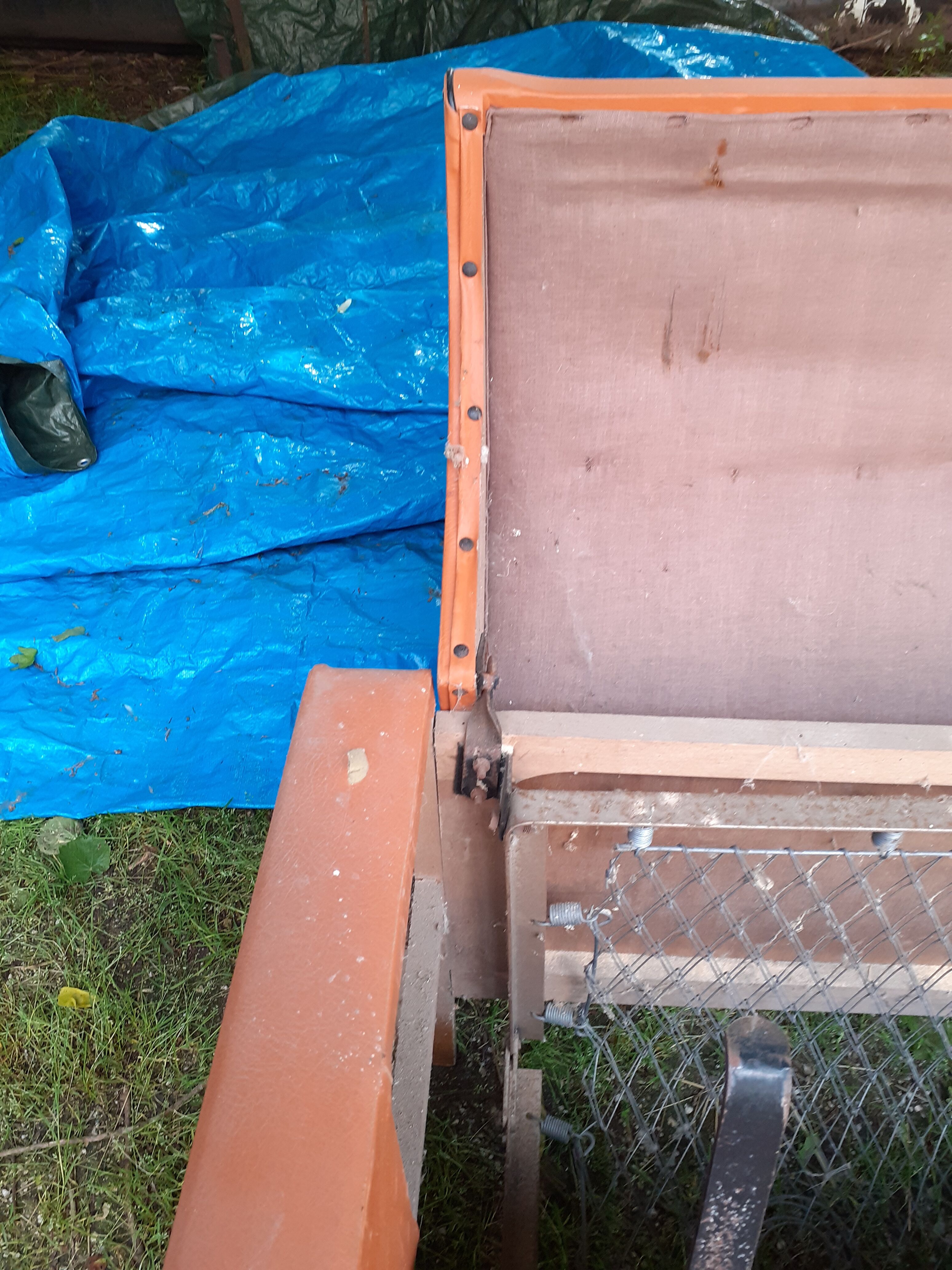 Skai orange convertible sofa 1950s