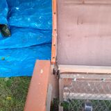 Skai orange convertible sofa 1950s