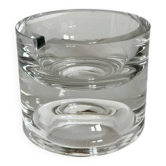 Vintage Modernist Heavy Round Clear Glass Ashtray