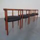 Teak & Leather Model 195 Dining Chairs by Ole Gjerløv-Knudsen & Torben Lind for France & Søn, Denmark, 1960s, Set of 4