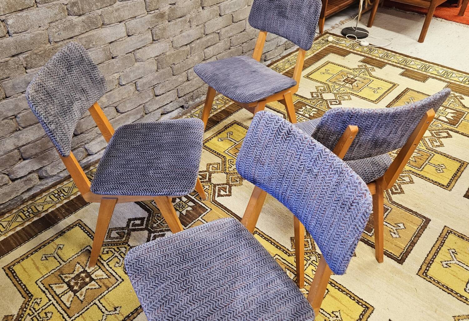 Set of 4 vintage 1960s Scandinavian chairs