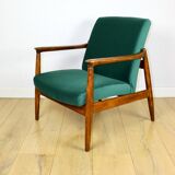 Fauteuil GFM-64, design Edmund Homa des années 70, velours vert - Jade 500 - 2 pièces disponibles