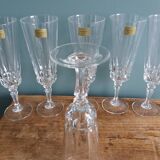 Set of 6 Luminarc champagne flutes from Arques glassworks