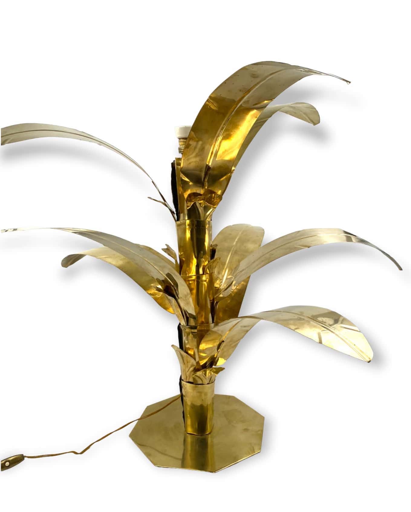 Palm tree brass floor/table lamp, Bottega Gadda Italy, 1960