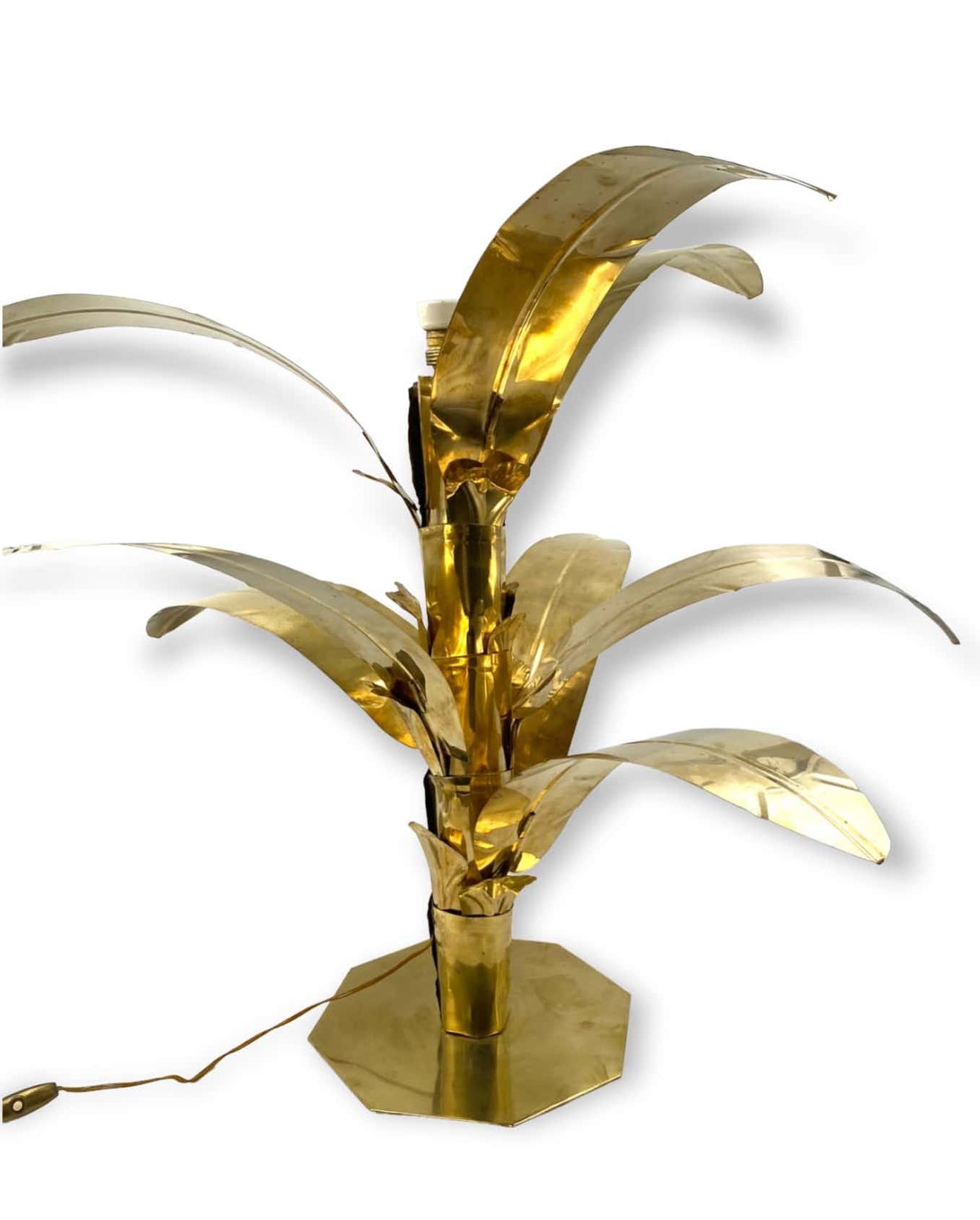 Palm tree brass floor/table lamp, Bottega Gadda Italy, 1960