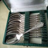 Box of 12 silver-plated metal teaspoons 15 G