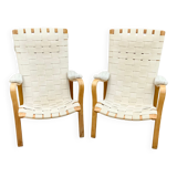 Pair of Scandinavian design armchairs 1960s/70s by Bruno Mathsson "
