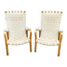 Pair of Scandinavian design armchairs 1960s/70s by Bruno Mathsson "