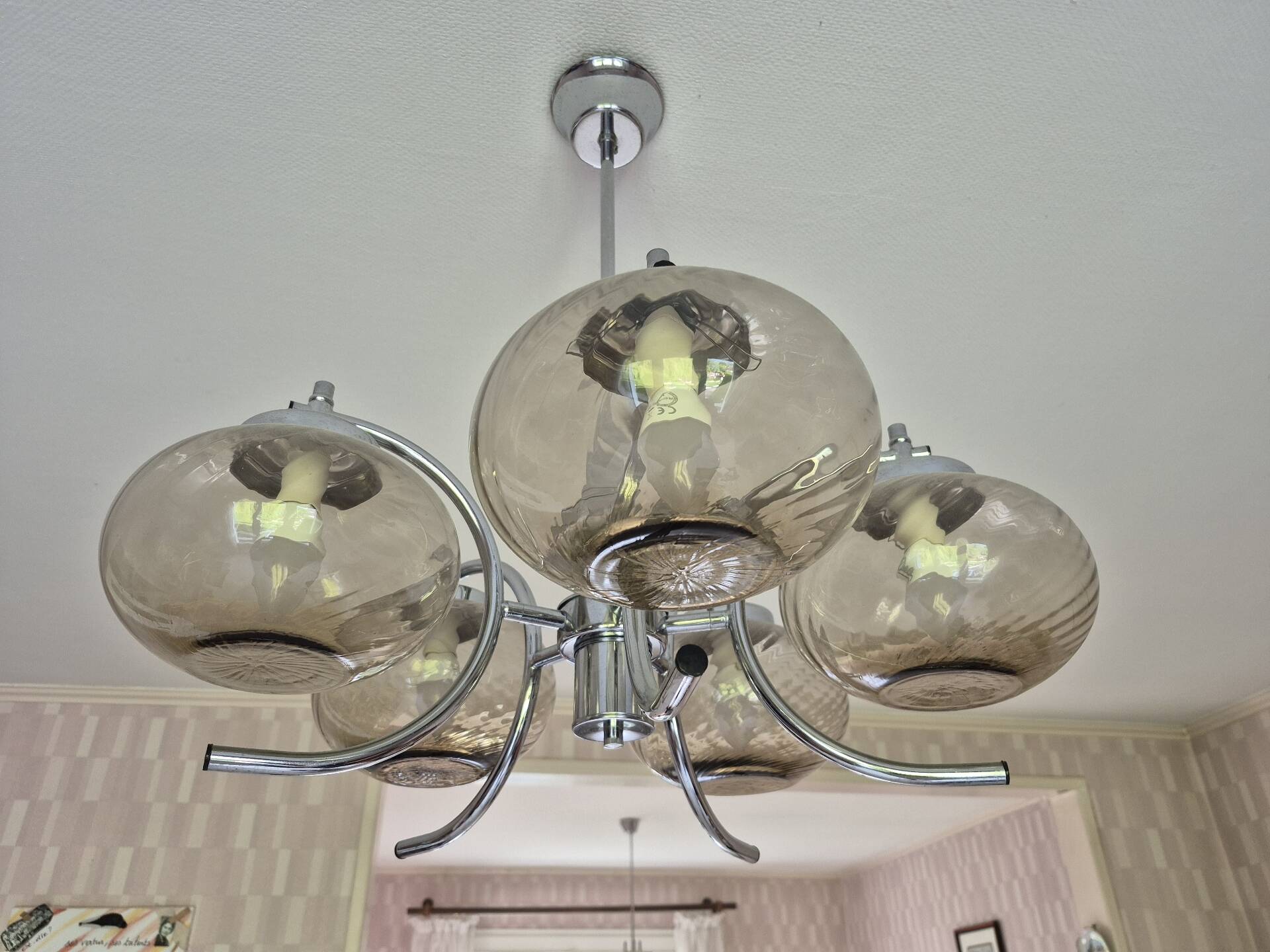 Chrome chandelier 1970