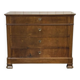 Late 19th century Louis Philippe chest of drawers in walnut and fir