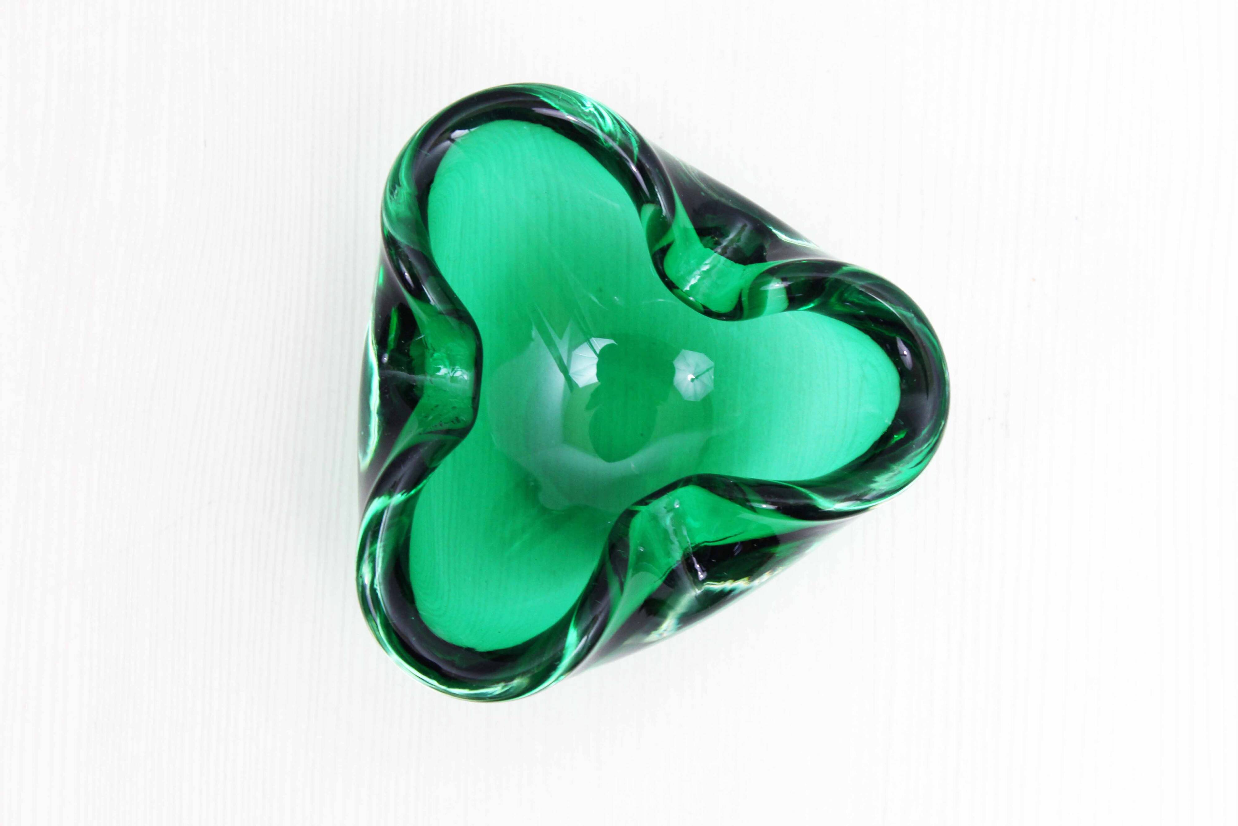 Green Murano glass ashtray
