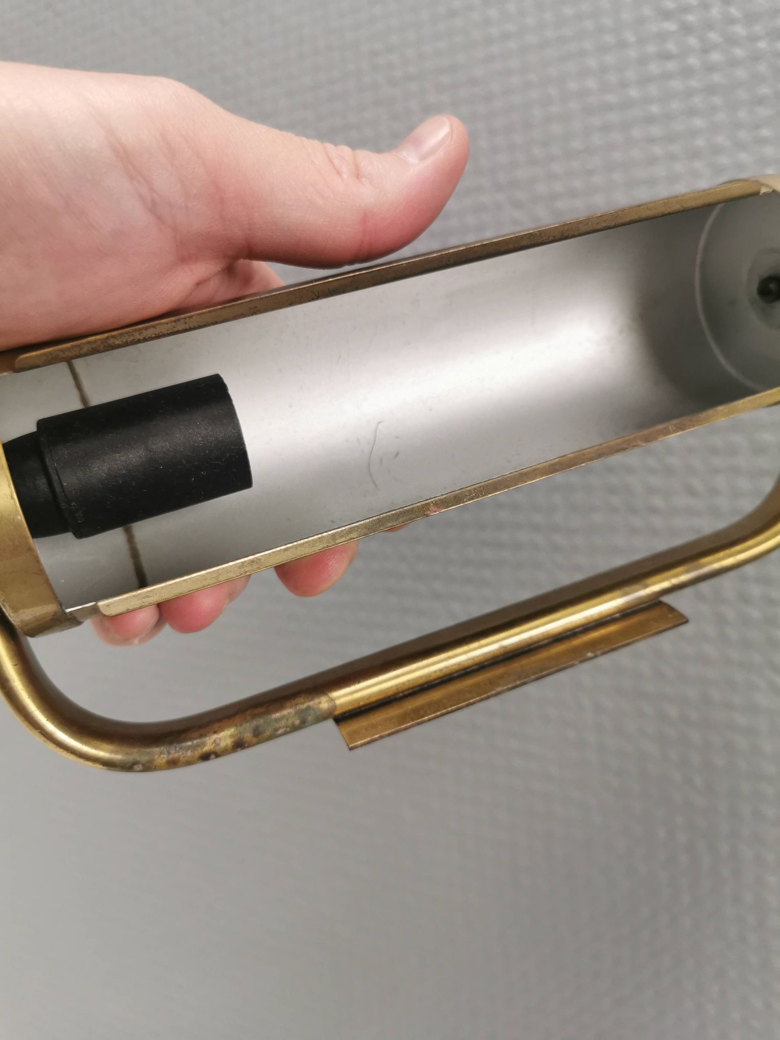 Brass wall lamps with adjustable shades, 1950-60s Denmark