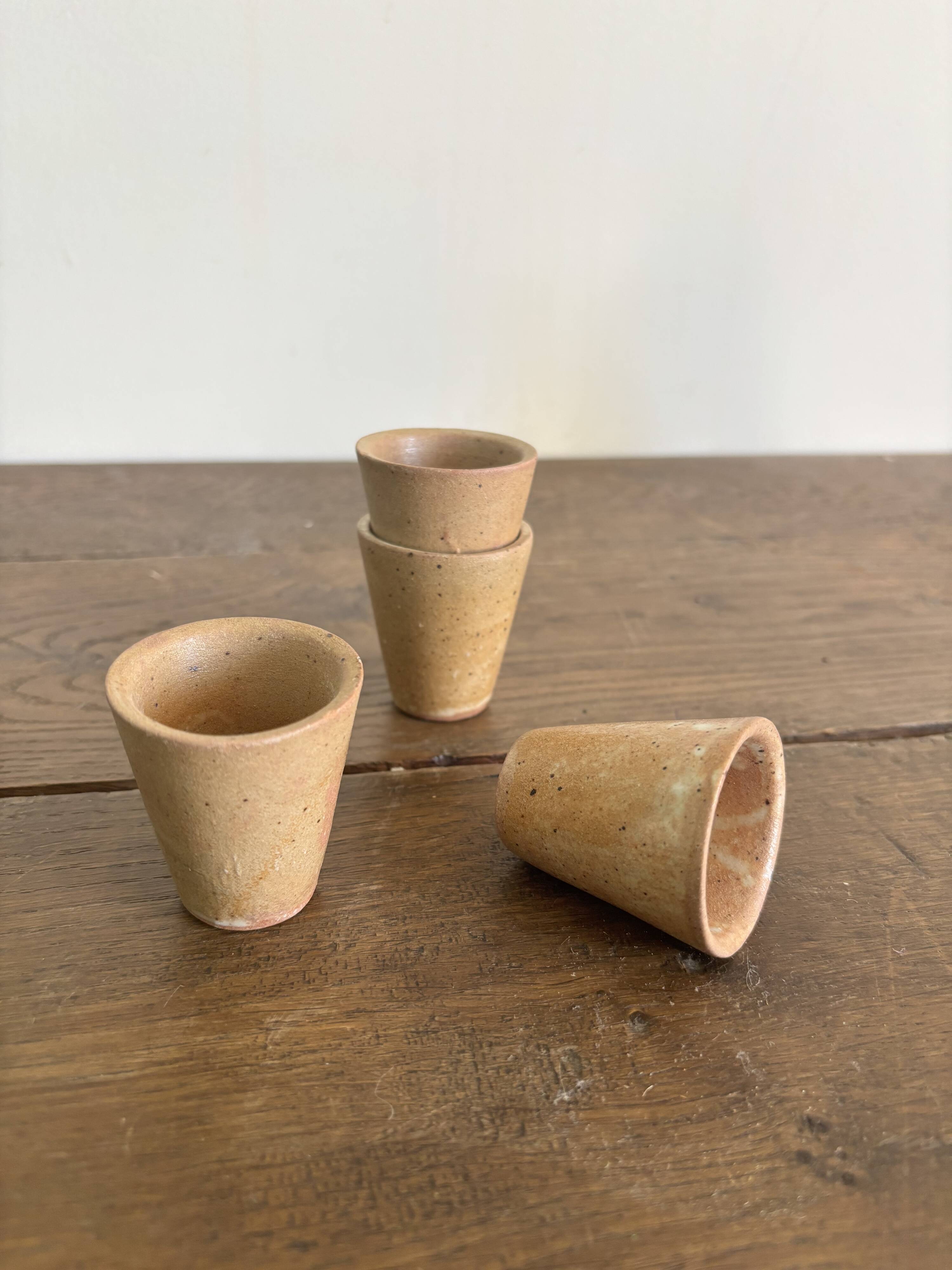 Vintage french stoneware ceramics set – mineral earth
