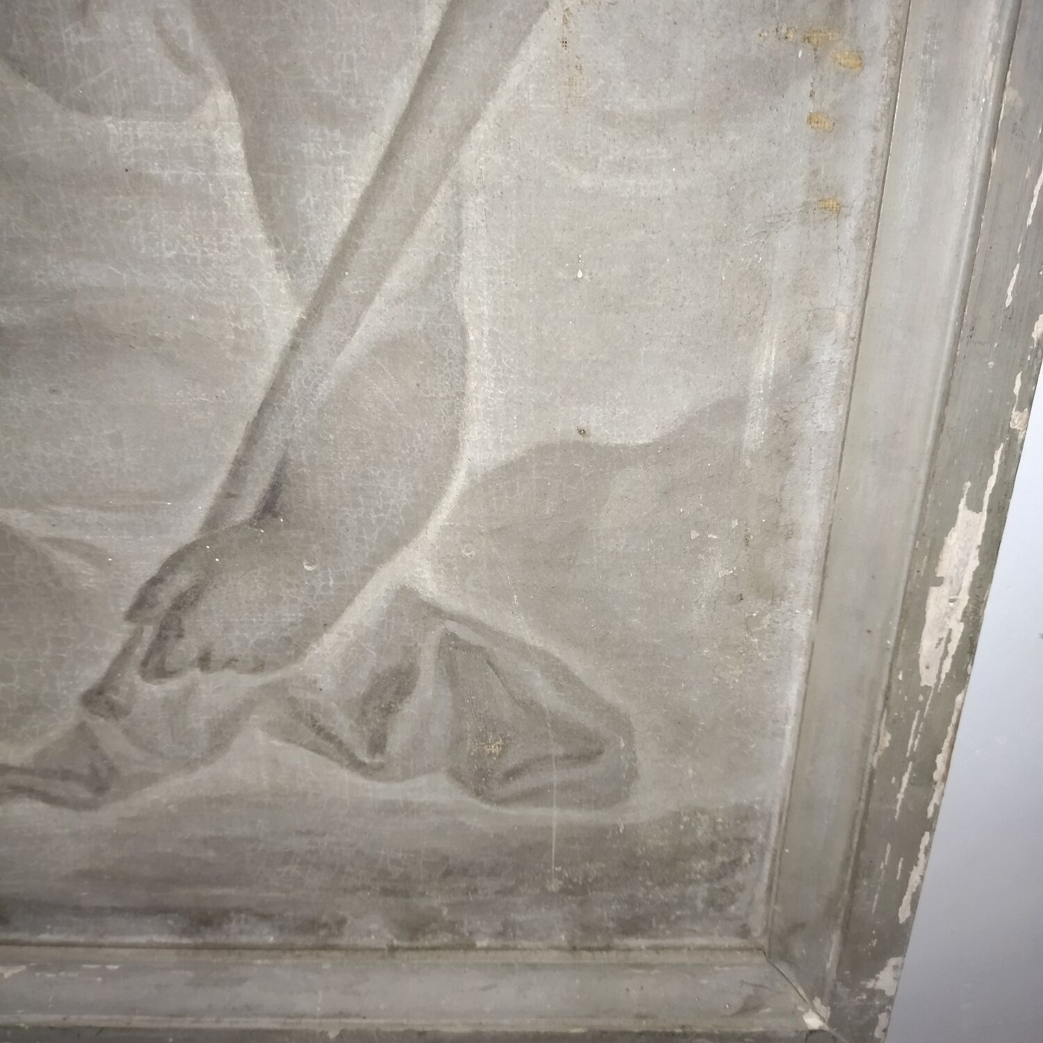 Old oil painting on canvas putti cherubs