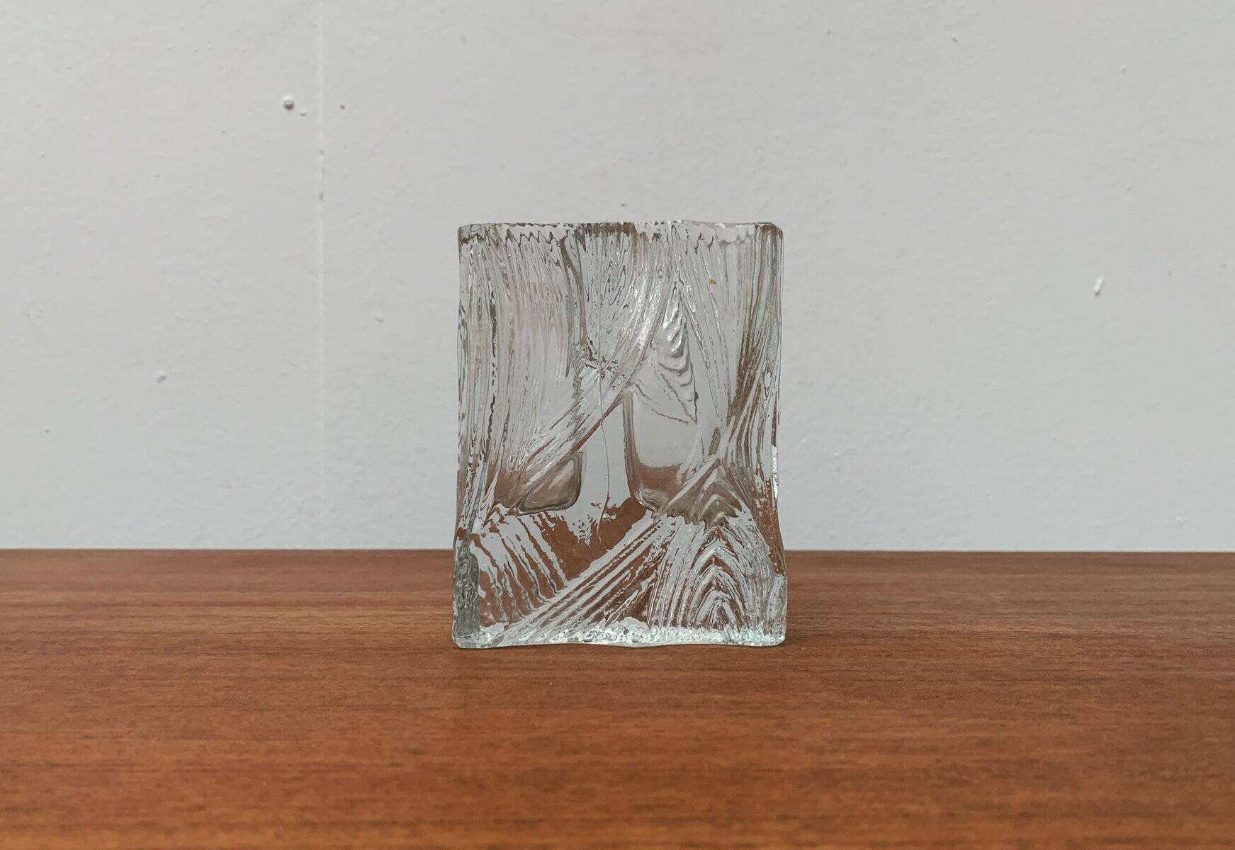 Vintage Glass Block Vase