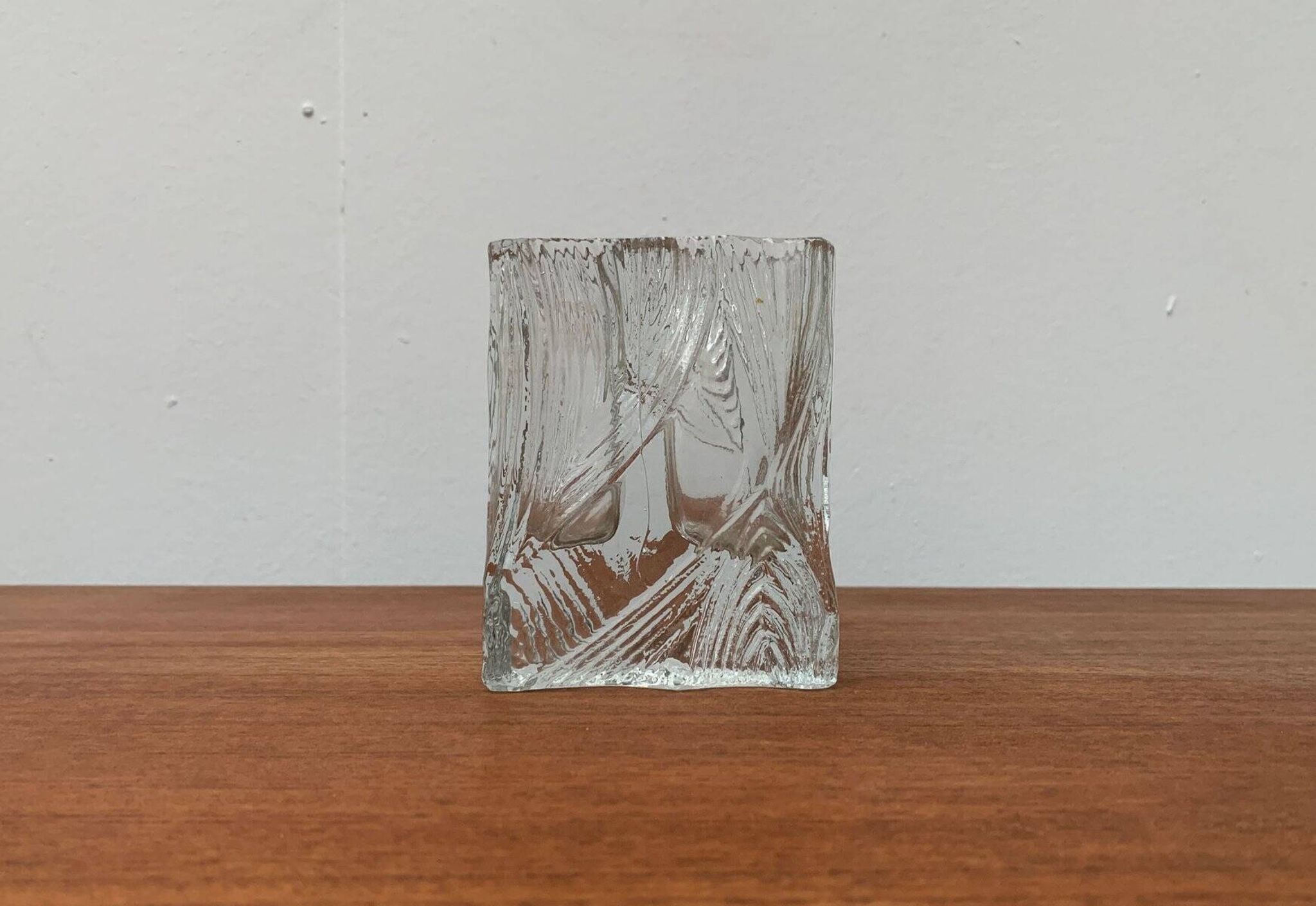 Vintage Glass Block Vase