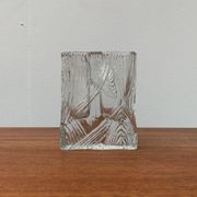 Vintage Glass Block Vase