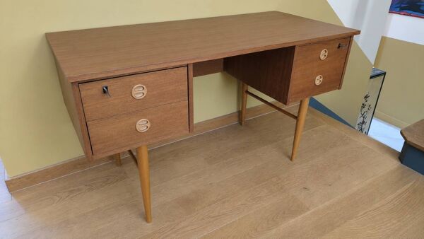 Bureau vintage années 1960 pieds compas