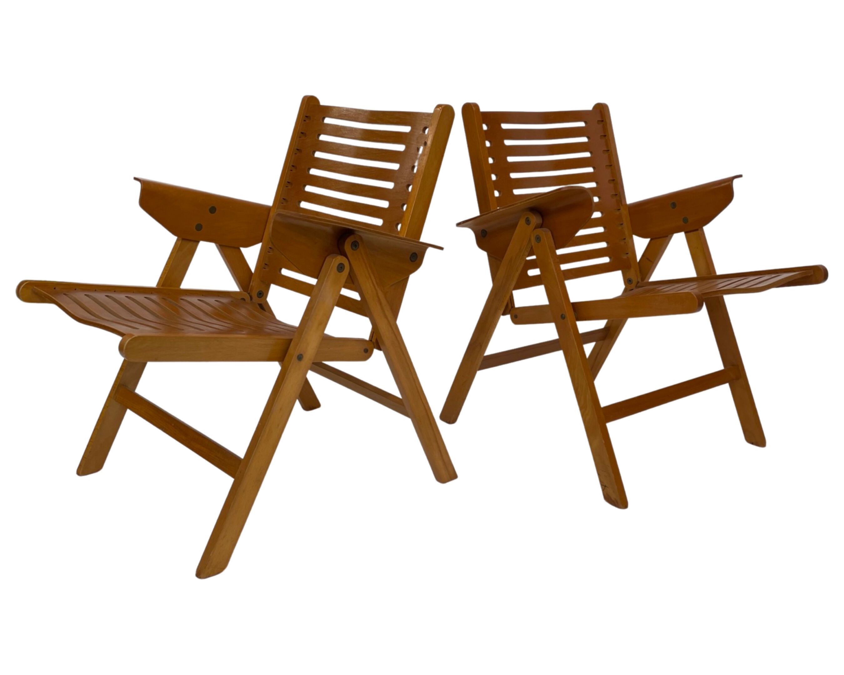 Vintage set of four Rex Plywood folding chairs by Niko Kralj design 1950