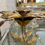 Brass flower candle holder