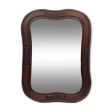 Hand carved wavy curvy vanity mirror, ca 1900