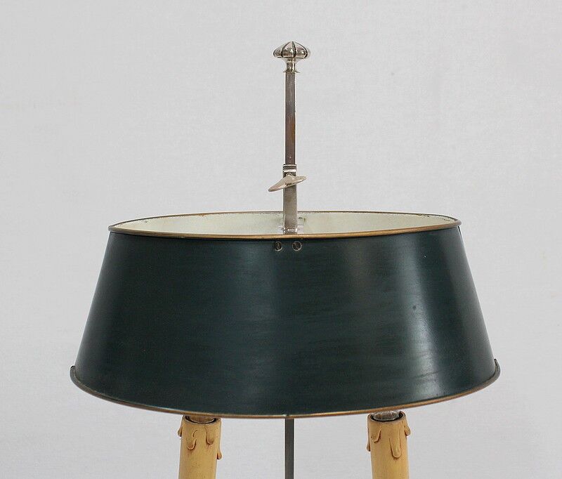 Bouillotte lamp in silver metal, empire style - early twentieth century