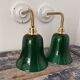 Pair of green opaline wall lights