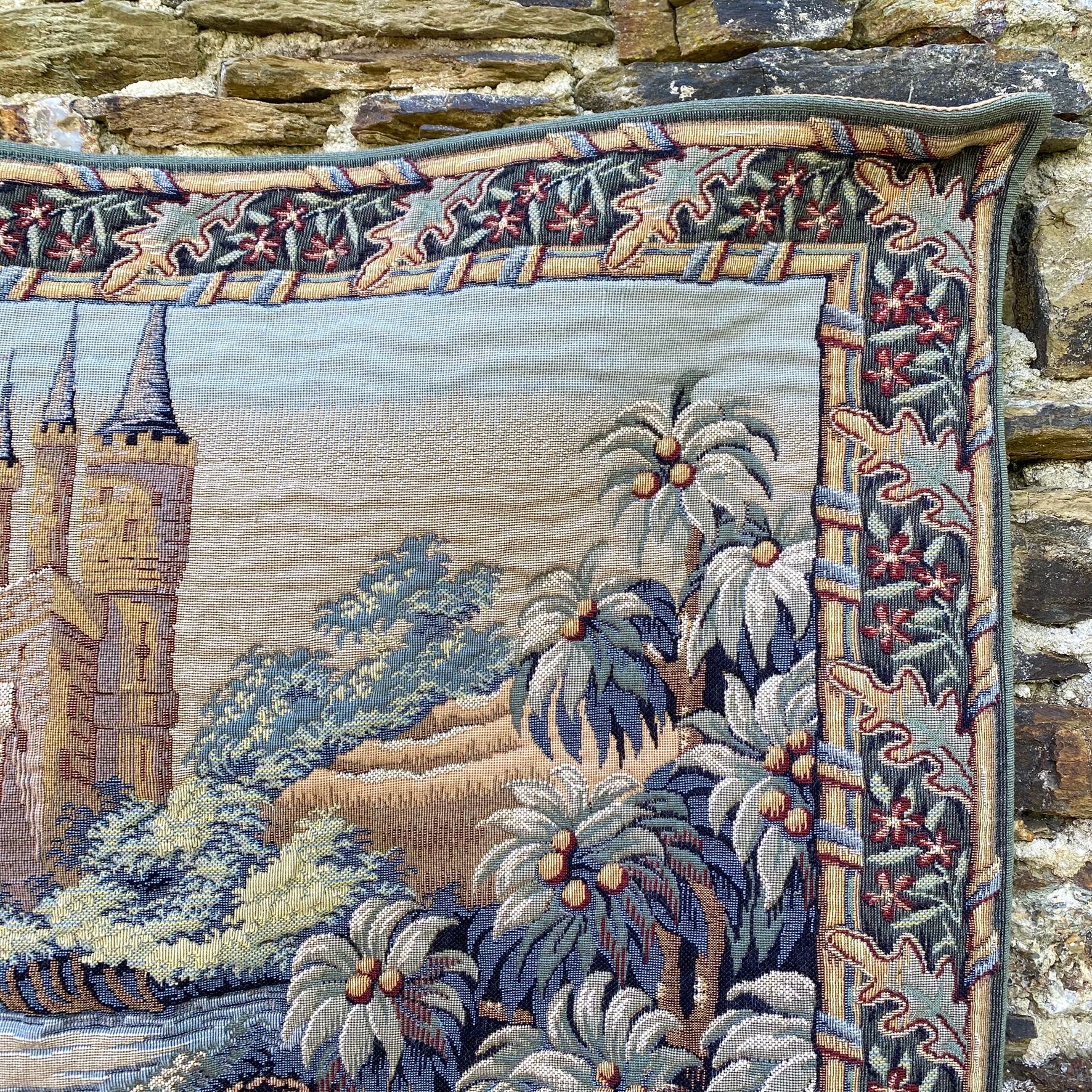 Large Tapestry of Halluin "The Grape Harvest at the Castle", Halluin Stitch