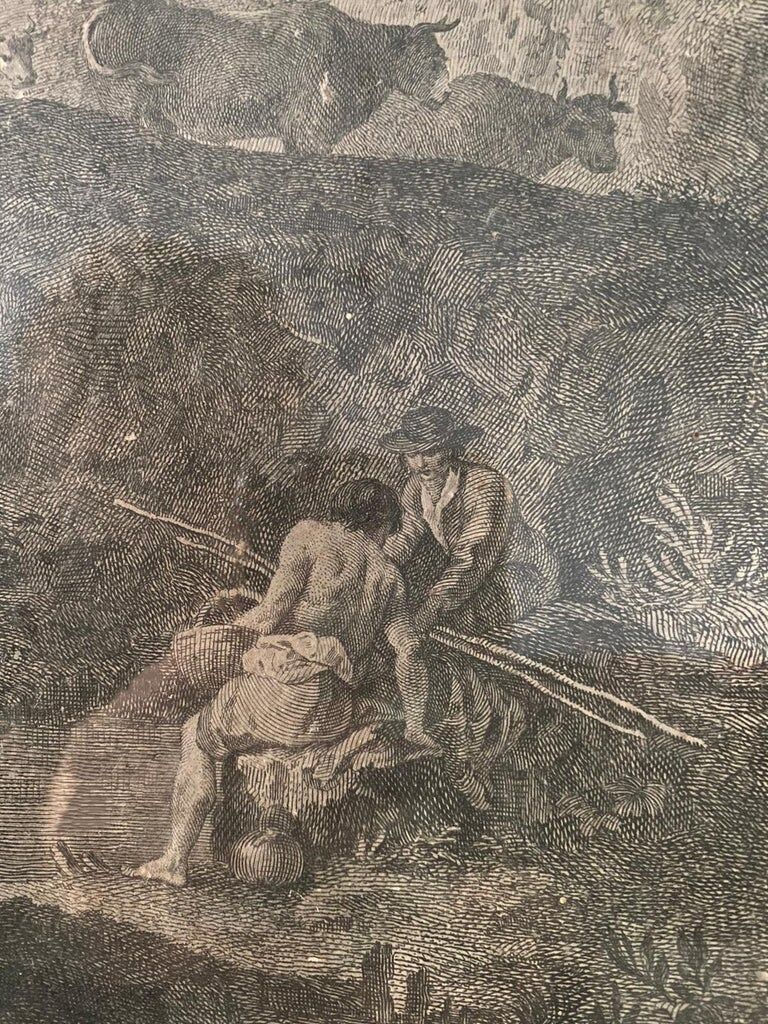 Francesco Zuccarelli, fishing scene, engraving, eighteenth century