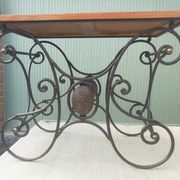 Wrought iron and bronze butcher's table
