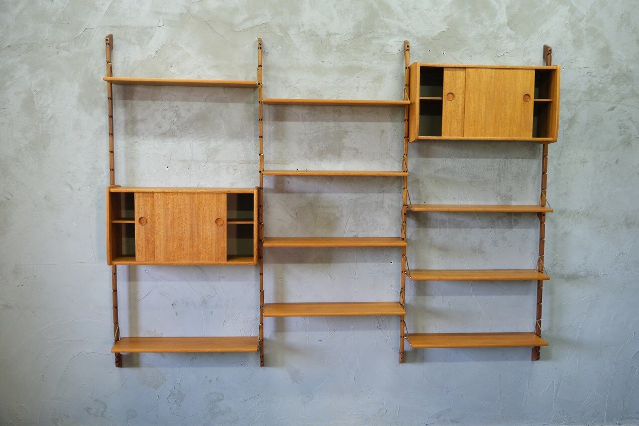 Mid-century modular teak wall unit by john texmon for blindheim mobelfabrik, norway, 1960s
