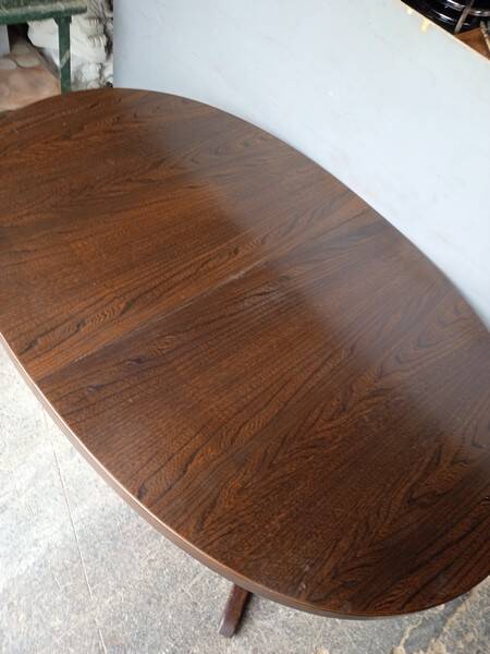 Baumann table + 2 wooden extensions ep 1970