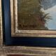 Oil on cardboard by Paul Faugier riverside landscape with poplars