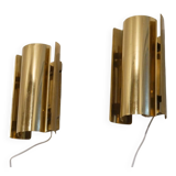 Pair of Scandinavian brass wall lights by Falkenberg