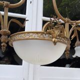 Grande suspension billard en bronze XIXème