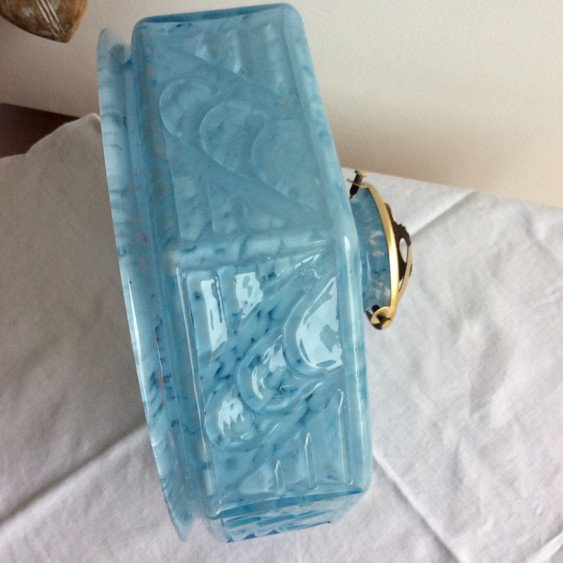 White speckled glass lampshade from the 30s