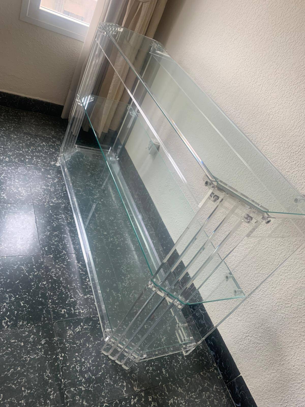 Vintage console made of acrylic and glass