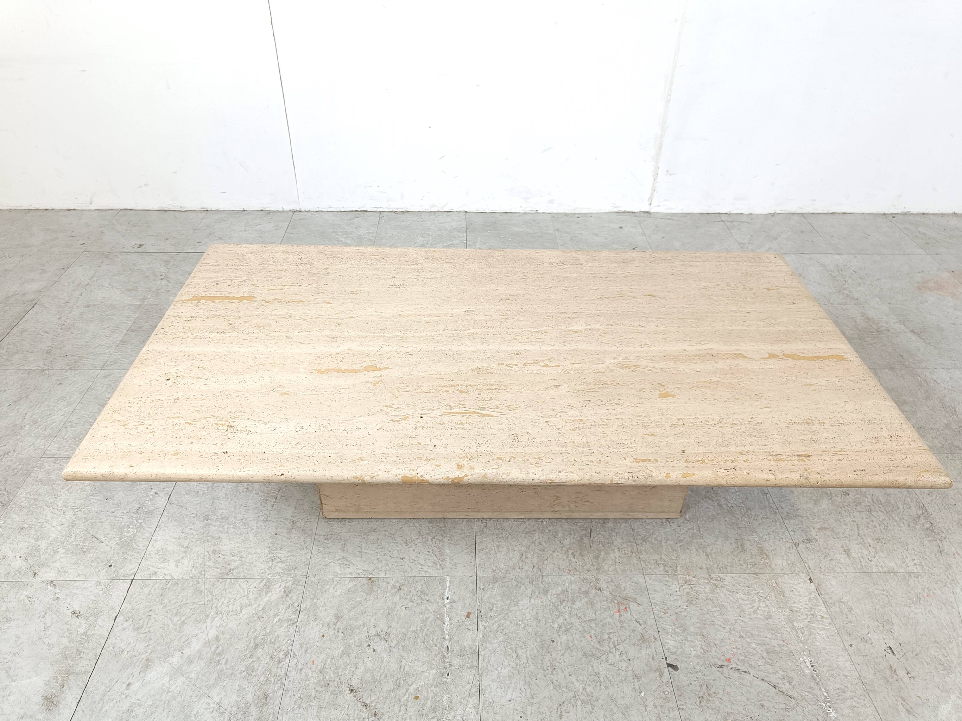 Travertine Coffee Table 1970s, Italy